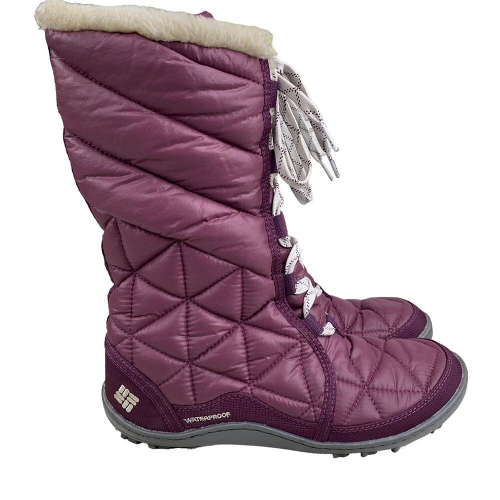 Columbia Purple Quilted Winter Lace-Up Boots